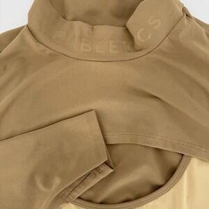 Fabletics Alyssa Women's 3XL Tan Cropped Long Sleep Athletic Cut Out Workout